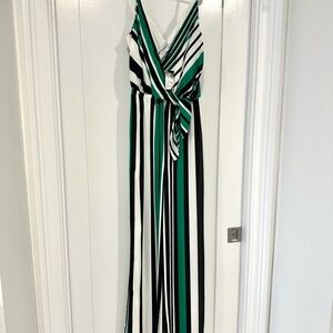 Express Green and Black Striped Garment